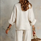 ✨🔥👒 PROMO FLASH -50% ! Ensemble 2 Pièces Femme – Haut Col V & Pantalon Large, Tissu Polyester/Élasthanne, 2 Couleurs, S-5XL, Style Chic