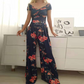 👗💃☀️ PROMO -50% ! Combinaison Femme Élégante – Épaules Dénudées, Jambes Larges & Tissu Fluide (Multi-couleurs, S-3XL)