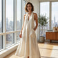 Robe Mi-longue Femme Décolleté en V Dos Nu Casual