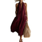 Robe Mi-longue Femme Décolleté en V Dos Nu Casual