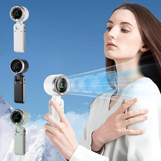 🌀 50% DE RÉDUCTION 💨 Ventilateur pliable à 5 vitesses – Compact, puissant, rechargeable & fraîcheur nomade – Parfait pour le bureau, la maison ou les voyages 🔘