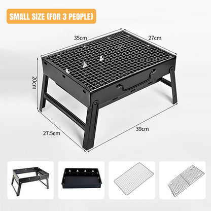 📢🔥⏰ PROMO -50% ! Barbecue Pliable & Portable avec Tiroir et Support – Compact, Inox, pour Camping/Pique-nique (2 Tailles)
