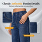 Jeans denim larges et cropped, taille élastique pour femme