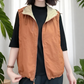 Gilet réversible à capuche et fermeture éclair pour femme