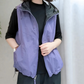 Gilet réversible à capuche et fermeture éclair pour femme