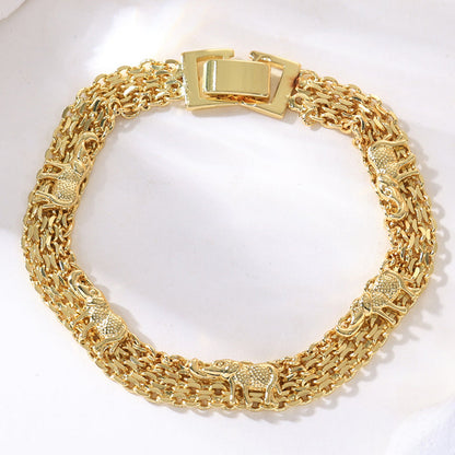 📿 PROMO LIMITÉE 50% DE RÉDUCTION ! ✨ Bracelet Bohème – Mauvais Œil, Éléphant, Doré, Ajustable 🐘
