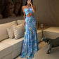 Robe femme sexy imprimée avec découpes