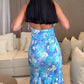 Robe femme sexy imprimée avec découpes
