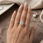 Bague en diamant à taille fleur de glace haute teneur en carbone