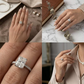 Bague en diamant à taille fleur de glace haute teneur en carbone