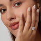 Bague en diamant à taille fleur de glace haute teneur en carbone