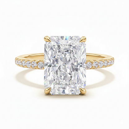 Bague en diamant à taille fleur de glace haute teneur en carbone