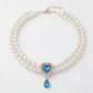 Collier de perles pour animaux avec pendentif cœur en pierre