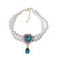 Collier de perles pour animaux avec pendentif cœur en pierre
