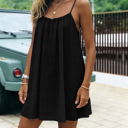 📢📢50% DE RÉDUCTION !! ⏰Robe d'été mini sans dos à fines bretelles