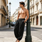 Pantalon harem homme décontracté à chevilles élastiques