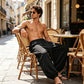 Pantalon harem homme décontracté à chevilles élastiques