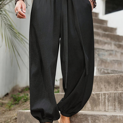 Pantalon harem homme décontracté à chevilles élastiques
