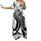 Robe maxi pour femme à épaule unique et imprimé abstrait