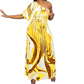 Robe maxi pour femme à épaule unique et imprimé abstrait