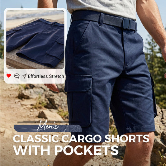 Short cargo classique pour homme avec poches