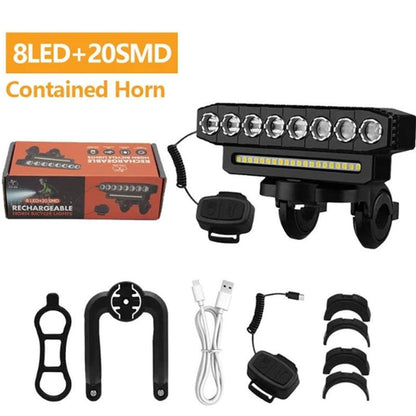 🔦 50 % DE RÉDUCTION !✨Phare de vélo rechargeable à 28 LED avec klaxon