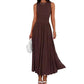 Robe élégante pour femme à taille froncée avec poches