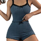 📢📢50 % DE RÉDUCTION !! ⏰Ribbed Knit Cami & Shorts Pajama Set