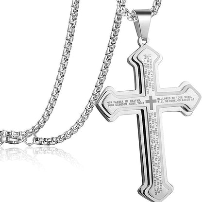 Collier Croix du Notre Père pour homme