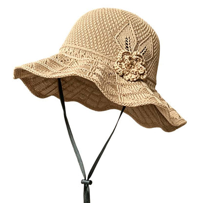 📢📢40 % DE RÉDUCTION !! ⏰Chapeau bob au crochet pour femme, orné d'une fleur