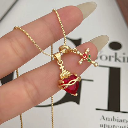 ✝️ 50 % DE RÉDUCTION ✨ Pendentif double Gold Faith – Chaîne réglable, savoir-faire exceptionnel & élégance sacrée – Un cadeau plein de sens pour les occasions spéciales 💛