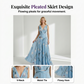 🌼 Robe longue élégante à col en V avec imprimé tulipe