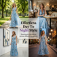 🌼 Robe longue élégante à col en V avec imprimé tulipe