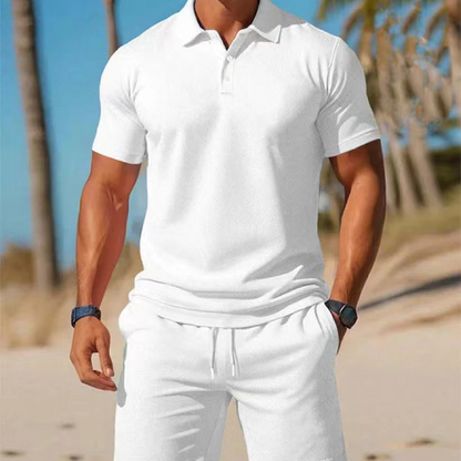 Ensemble d'été deux pièces pour homme, composé d'un polo et d'un short