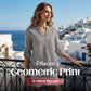 Blouse pour femme col en V à imprimé géométrique