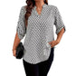 Blouse pour femme col en V à imprimé géométrique