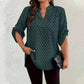 Blouse pour femme col en V à imprimé géométrique