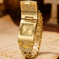 📢⏰💎 PROMO -50% ! Montre Cristal Croix – Cadran Rectangulaire Géométrique, Bracelet Métal Premium, Design Étincelant