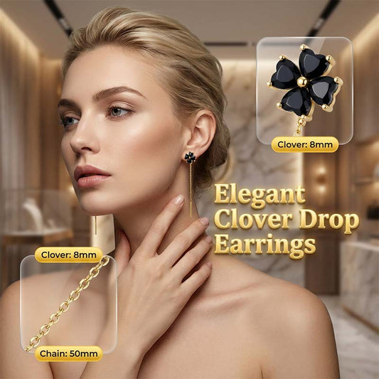 Boucles d'Oreilles Fil Trèfle à Quatre Feuilles Élégantes