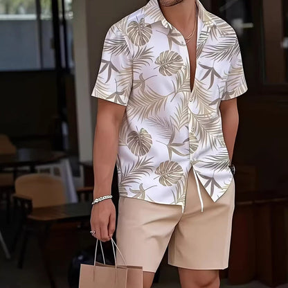 Ensemble 2 pièces chemise hawaïenne et short pour homme