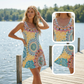 🌸 Solde d'Été Brûlant ✨ Robe d'été imprimée sans manches coupe A décontractée