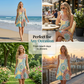 🌸 Solde d'Été Brûlant ✨ Robe d'été imprimée sans manches coupe A décontractée