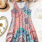 🌸 Solde d'Été Brûlant ✨ Robe d'été imprimée sans manches coupe A décontractée