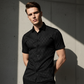 👔 PROMO LIMITÉE 50% DE RÉDUCTION ! ✨ Chemise Homme Jacquard Noir – Motif Losange, Slim, 8 Tailles ✨