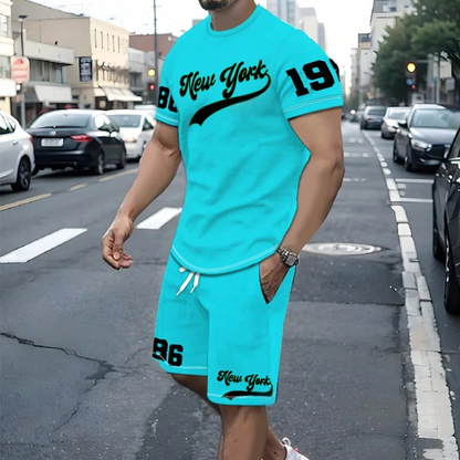 Ensemble T-Shirt à Imprimé et Short pour Homme (Été)