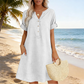 ❤️Robe Tunique Femme Décontractée à Col V avec Poches