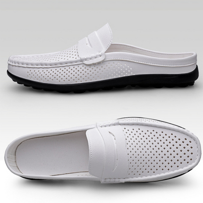 👞✨ PROMO FLASH 50% ! Mocassins Homme Sans Lacets – Cuir PU Perforé Respirant, Semelle Flexible, Léger, Facile à Enfiler, Parfait pour Été, Bureau & Voyages 🌿