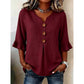 👚 50% DE RÉDUCTION 🌸 Blouse à col en V et manches à volants – Tissu fluide & léger – Parfaite pour un look romantique ou chic au quotidien – facile à associer avec jean ou jupe ✨🌿