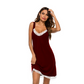 Chemise de nuit femme à encolure en V et dentelle