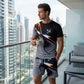 Ensemble T-Shirt et Short à Imprimé Abstrait pour Homme
